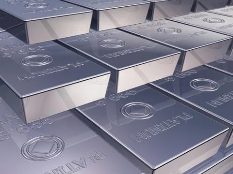 Platinum ingots Stock Illustration