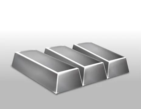 Platinum ingots isolated. Vector Stock Illustration