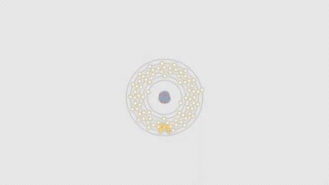 Platinum Pt Bohr Atom Model Clean No Text Animation Video Overlay Alpha 4K Видео 339367162