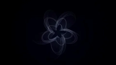 Platinum Spirograph Geometric Shape Falling on Black Background Stock Footage 348252393