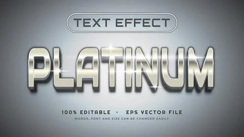 Platinum Text Effect in Eps Vector File Stock-Illustration