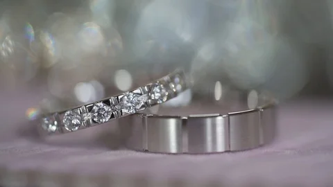 Platinum Wedding Rings Stock Footage
