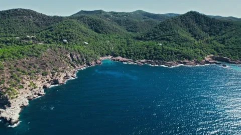 Platja de Cala Xarraca Paul Beach in Portinatx, Ibiza, Balearic Islands, Spain. Stock Footage 203831484
