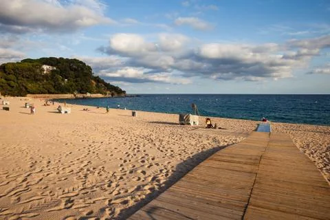 Platja de Fenals Beach in Lloret de Mar in Spain Stock-Fotos