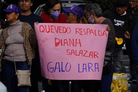  PLATON APOYO DIANA SALAZAR Quito 17 de abril 2024 Planton en apoyo a la F... Stock Photos
