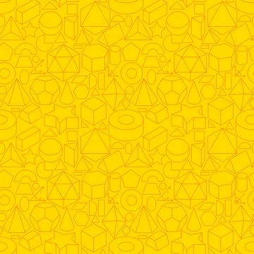 Platonic Solids Line Seamless Pattern Stock Illustration