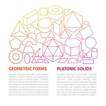 Platonic Solids Line Template Stock Illustration