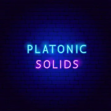Platonic Solids Neon Text Stockillustratie
