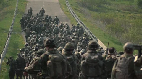 Platoon of soldiers Stock Footage 50604514