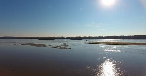 The Platte river in Nebraska Stock Footage 99015857