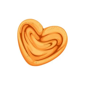 Platted heart shape bun isolate cookie bakery food 스톡 일러스트