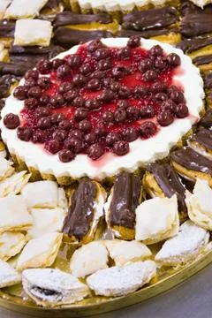 Platter with cakes Stock Photos