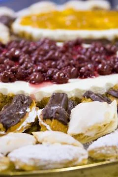 Platter with cakes Stock Photos