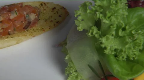 A Platter of Delectable Food Stock Footage 57769312