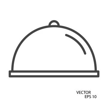 Platter flat icon. Pictogram for web. Line stroke. Isolated on white backgrou Stock Illustration