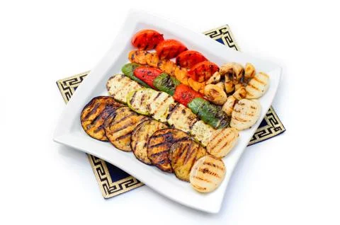 Platter grilled vegetables Stock Photos