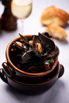 Platter of Mussels Foto stock