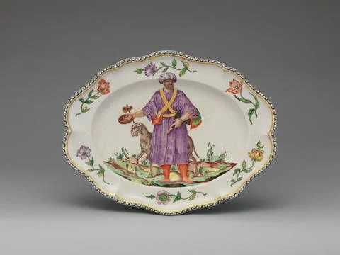 Platter (one of a set) ca. 1745 Doccia Porcelain Manufactory Italian The fi.. Stock Photos