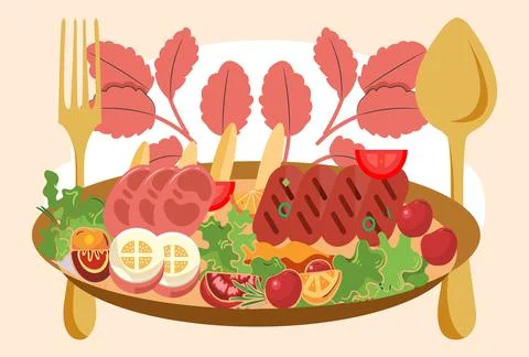 PlatterConcept Illustration Vector Style Illustration Stock Illustration