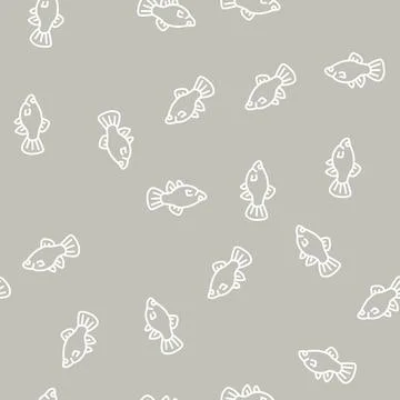 Platy fish line seamless pattern Illustrazione stock