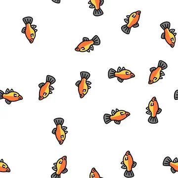 Platy fish vector seamless pattern Stock Illustration