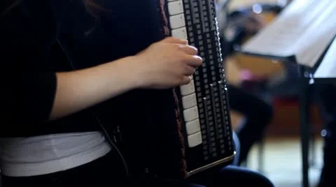 Play on accordion Stock Footage 10818352