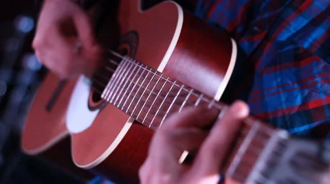 Play Acoustic Guitar Stock Footage 47506801
