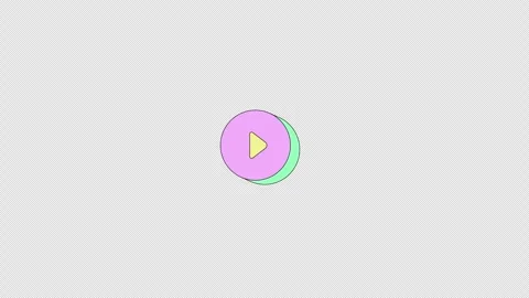 Play action button neubrutalism UI element animation Stock Footage 336186700
