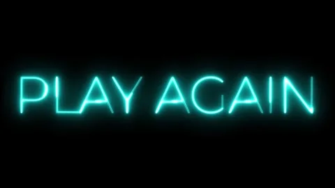Play Again Neon Text Animation Stock Footage 318339123
