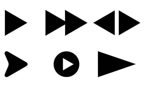Play and Fast Forward Pointer Arrow Set 库存插图