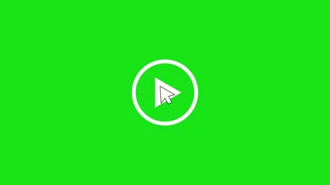Play and pause button click animation with mouse cursor on a transparent backgro Video stock 348586225