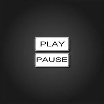 Play and pause button icon flat. Illustrazione stock