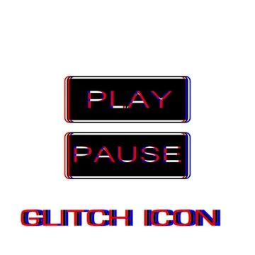 Play and pause button icon flat. Illustrazione stock