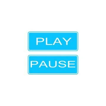 Play and pause button icon flat. Stock Illustration