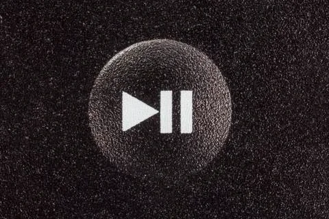 Play and pause button macro Stock Photos