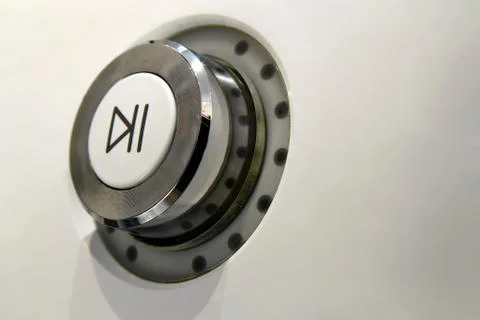 Play and pause power button  macro detail. Stock Photos