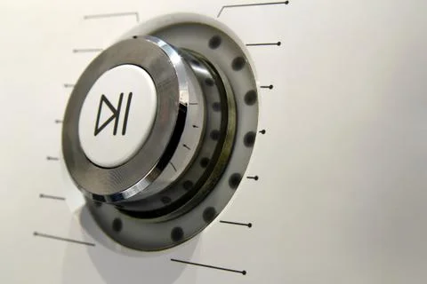 Play and pause power button  macro detail. Stock Photos