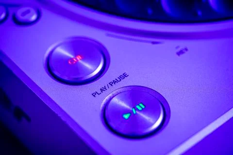 Play and Pause on Pro CD Player Stock Photos