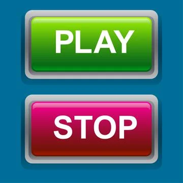 Play and stop button 3d design Illustrazione stock