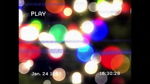PLAY appearing while timecode counting and bokeh lights shifting, evoking Jan Stock Footage 328306969