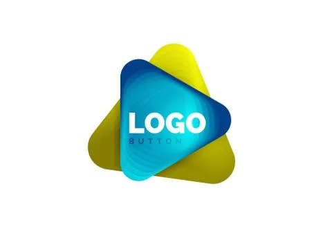 Play, arrow or download button icon, minimal design business logo template. 3d Illustrazione stock