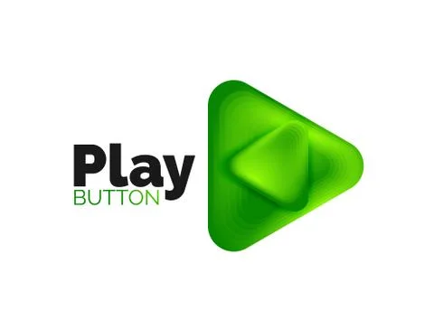 Play, arrow or download button icon, minimal design business logo template. 3d Stock Illustration