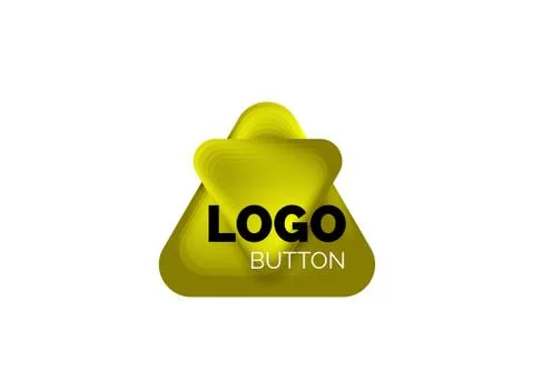 Play, arrow or download button icon, minimal design business logo template. 3d Stock Illustration