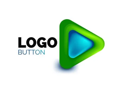 Play, arrow or download button icon, minimal design business logo template. 3d Stock Illustration