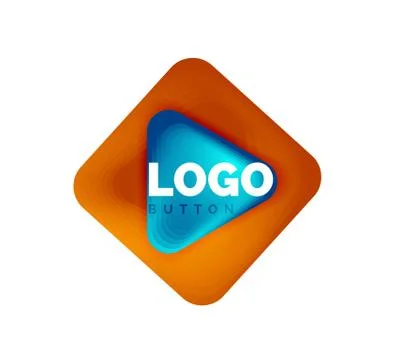 Play, arrow or download button icon, minimal design business logo template. 3d 스톡 일러스트