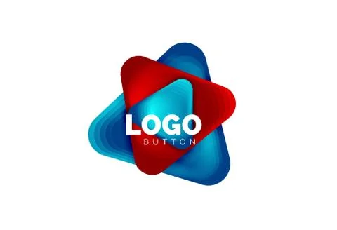 Play, arrow or download button icon, minimal design business logo template. 3d 스톡 일러스트