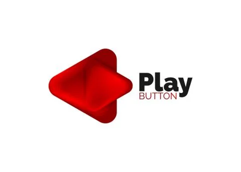 Play, arrow or download button icon, minimal design business logo template. 3d Illustrazione stock