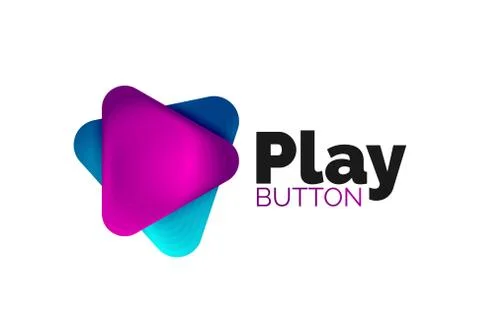 Play, arrow or download button icon, minimal design business logo template. 3d 스톡 일러스트