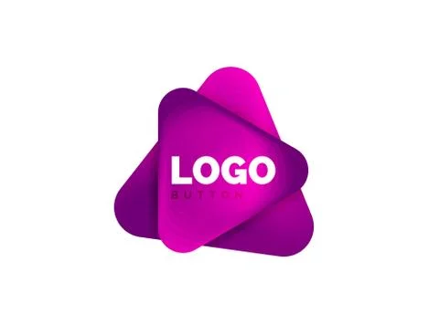 Play, arrow or download button icon, minimal design business logo template. 3d Illustrazione stock