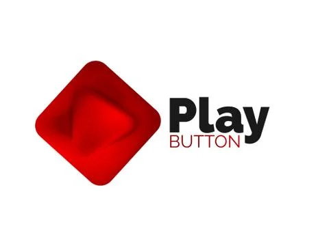 Play, arrow or download button icon, minimal design business logo template. 3d 스톡 일러스트